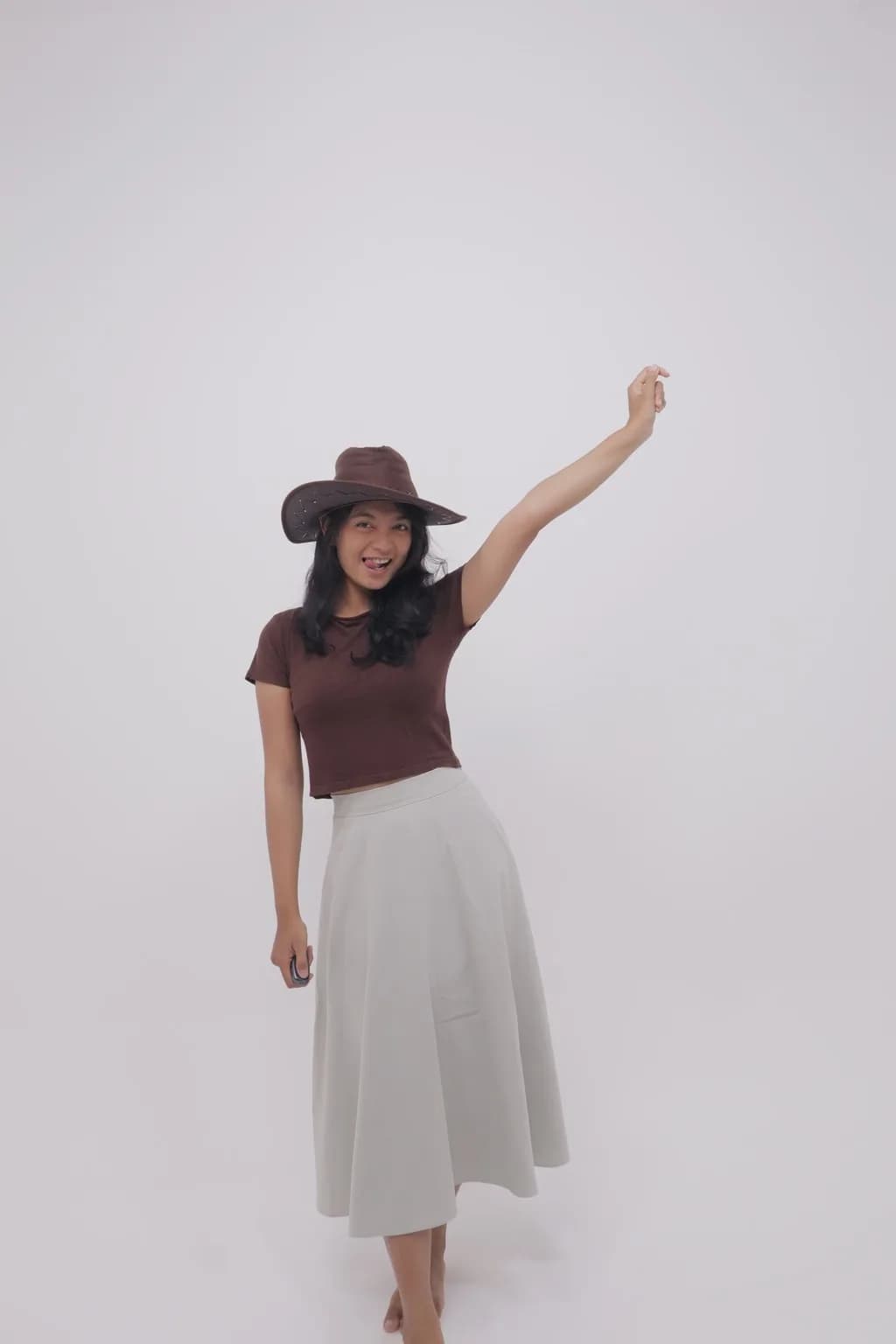 Potret studio solo dengan topi koboi, variasi 4