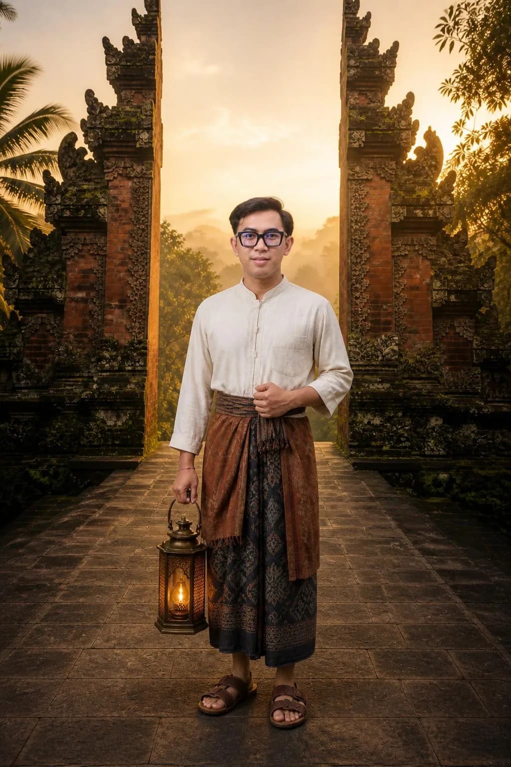 Potret AI solo dengan busana formal dan tradisional, variasi 6